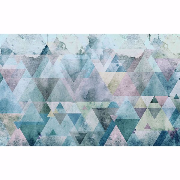 Picture of Blue Triangles Wall Mural