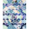 Picture of Blue Geometric Cube Wall Mural