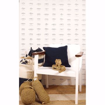 Show details for Marius Off-White Sailors Knots Wallpaper