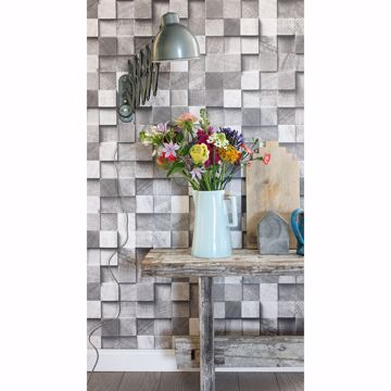 Show details for Tevye Grey Wood Geometric Wallpaper