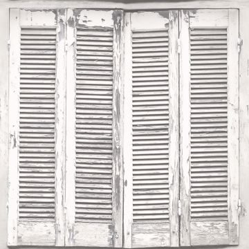 Show details for Lansbury Off-White Distressed Shutter Wallpaper