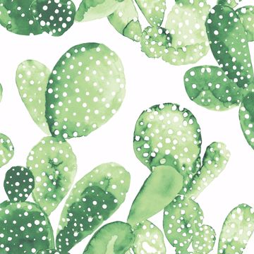 Show details for Mimi Green Cactus Wallpaper