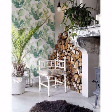 Show details for Mimi Green Cactus Wallpaper