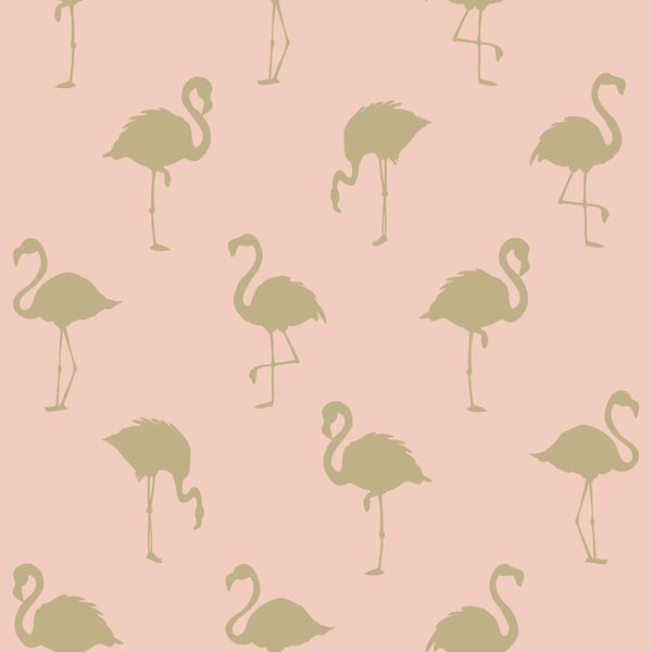 Picture of Lovett Peach Flamingo Wallpaper