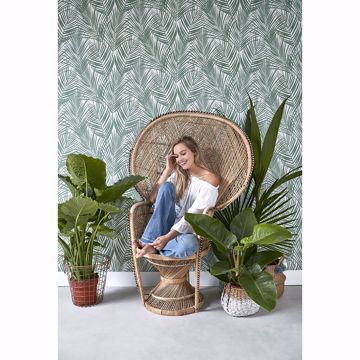 Show details for Fifi Green Palm Frond Wallpaper