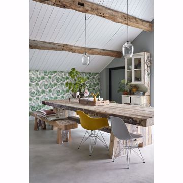 Show details for Patti Light Green Leaves Wallpaper