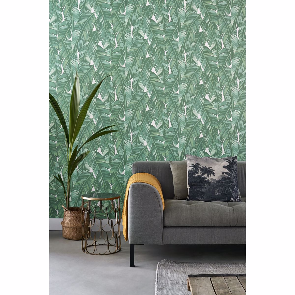 DD139014 - Dumott Green Tropical Leaves Wallpaper - by ESTA Home