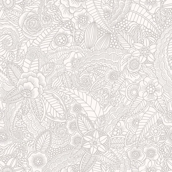 Picture of Schunard Off-White Floral Wallpaper