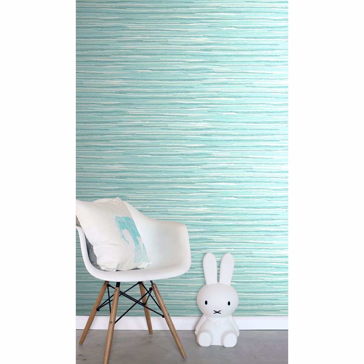DD148621 Cabana Turquoise Faux Grasscloth Wallpaper by ESTA Home