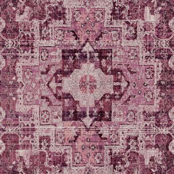 Picture of Desmond Magenta Distressed Medallion Wallpaper