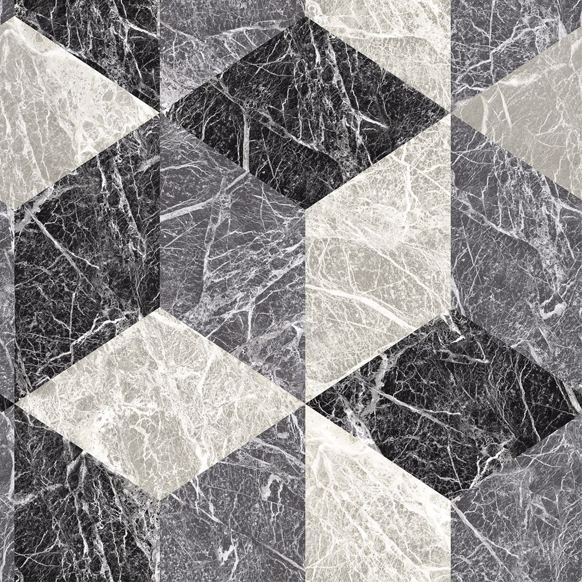 DD347318 - Rizzo Black Geometric Stone Wallpaper - by Origin