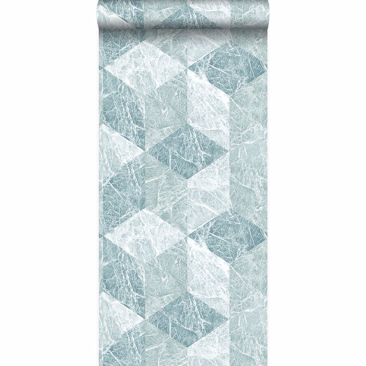 DD347320 - Rizzo Light Blue Geometric Stone Wallpaper - by Origin
