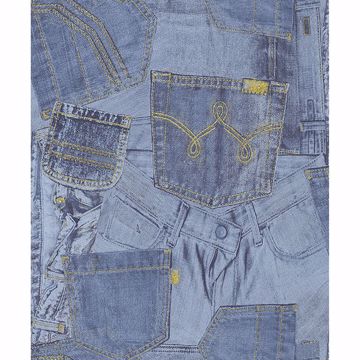 Show details for Inky Denim Jean Pocket Wallpaper