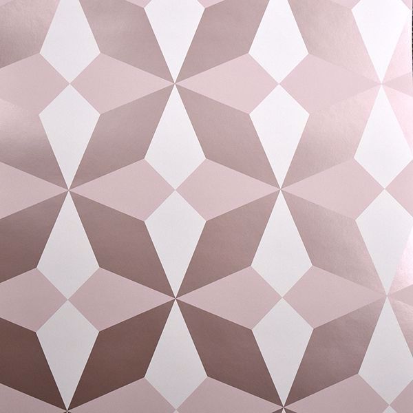 Picture of Newby Rose Gold Geometric Wallpaper