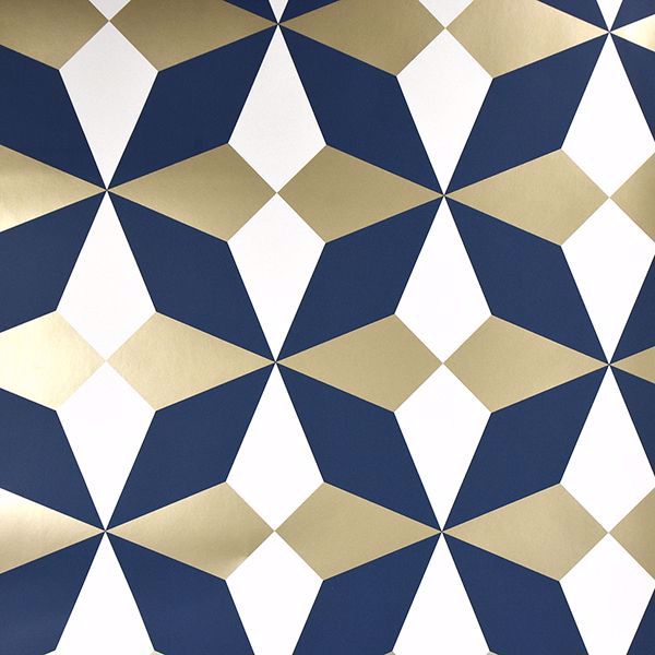2900-42548 - Newby Navy Geometric Wallpaper - by Fine Décor