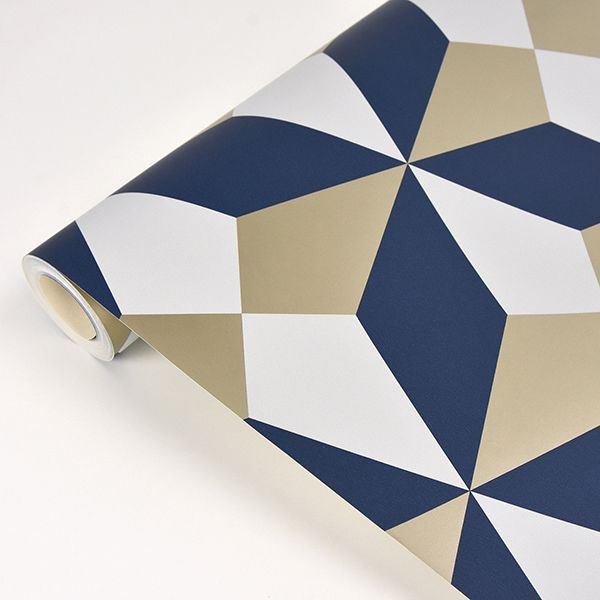 290042548 Newby Navy Geometric Wallpaper by Fine Décor