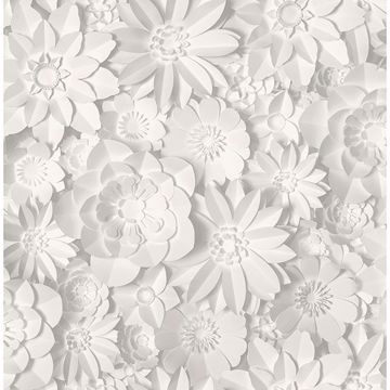Laser Cut Flowers & Fruits on Stone Wall in Light Color by Fine Decor  B.0670