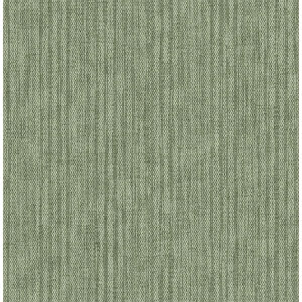 Picture of Chiniile Green Faux Linen Wallpaper