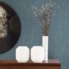 Picture of Chiniile Blue Faux Linen Wallpaper