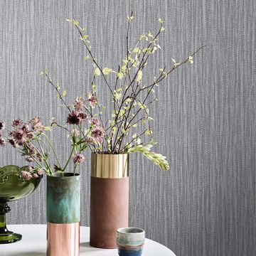 Show details for Raffia Charcoal Faux Grasscloth Wallpaper