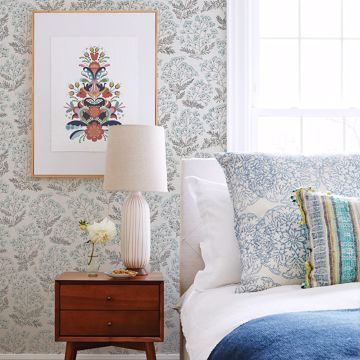 Show details for Floret Blue Floral Wallpaper