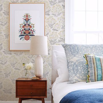 Show details for Floret Yellow Floral Wallpaper