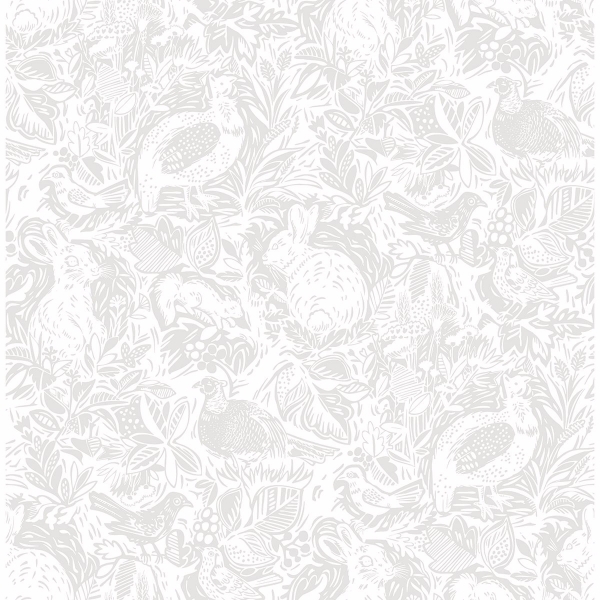 Picture of Revival Light Grey Fauna Wallpaper