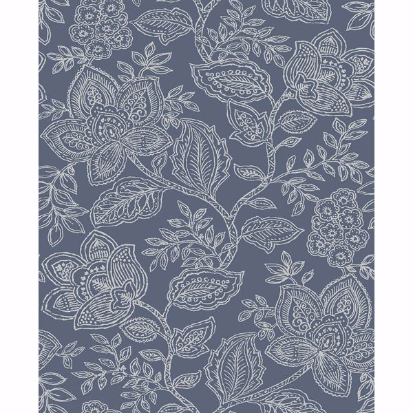 Picture of Larkin Blue Floral Wallpaper