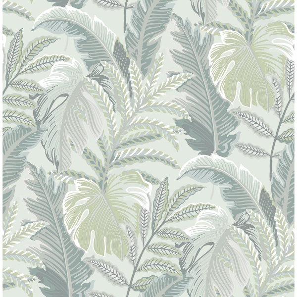 Picture of Verdant Grey Botanical Wallpaper