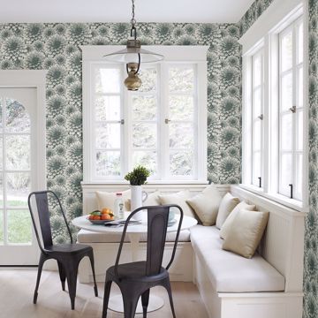 Show details for Umbra Teal Floral Wallpaper