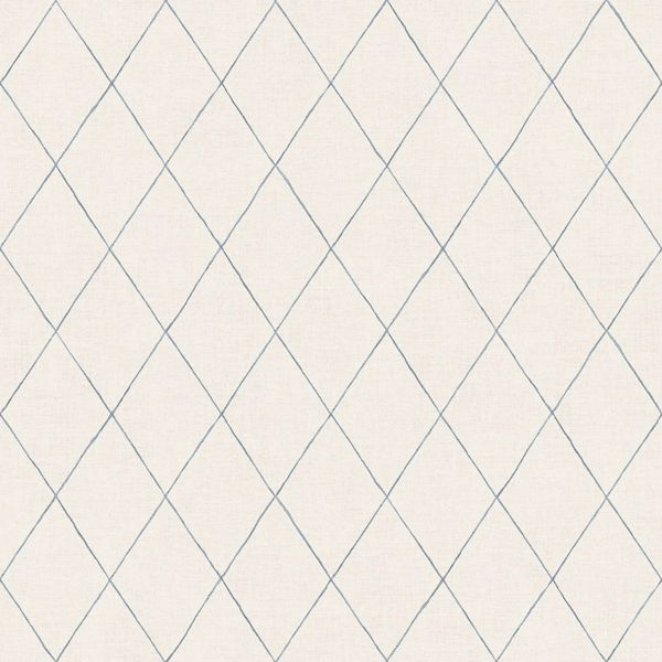 Picture of Rhombus Blue Geometric Wallpaper