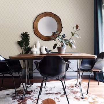 Show details for Rhombus Blue Geometric Wallpaper