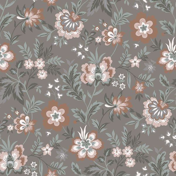 Picture of Athena Grey Floral Wallpaper