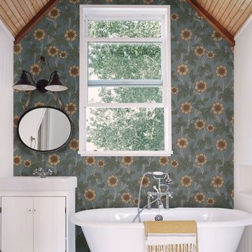 Show details for Leilani Blue Floral Wallpaper