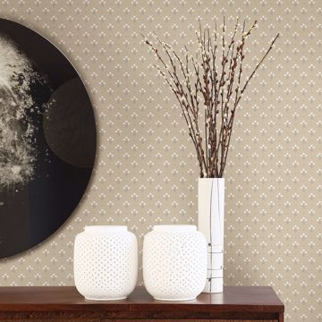 Show details for Lili Beige Miniature Floral Wallpaper