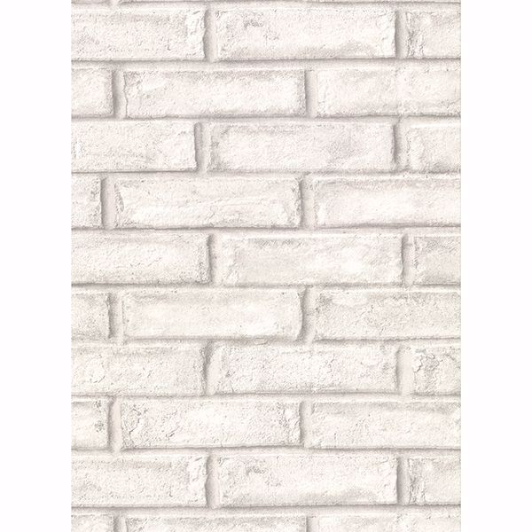 Picture of Appleton Off-White Faux Weathered Brick Wallpaper