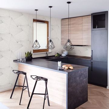 Show details for Berkeley White Geometric Faux Linen Wallpaper