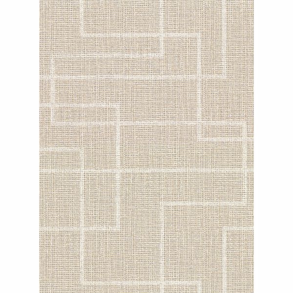 Picture of Clarendon Wheat Geometric Faux Grasscloth Wallpaper