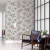 Picture of Chandler Light Grey Botanical Faux Grasscloth Wallpaper