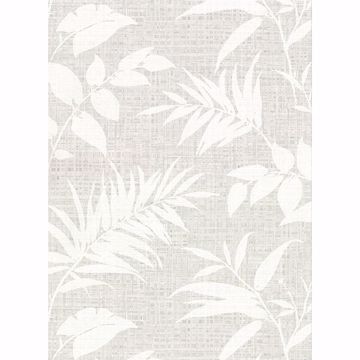 Picture of Chandler Grey Botanical Faux Grasscloth Wallpaper