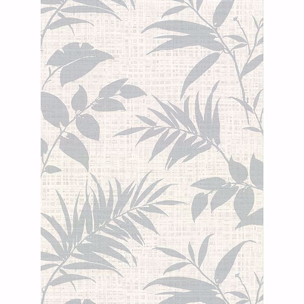 Picture of Chandler Off-White Botanical Faux Grasscloth Wallpaper