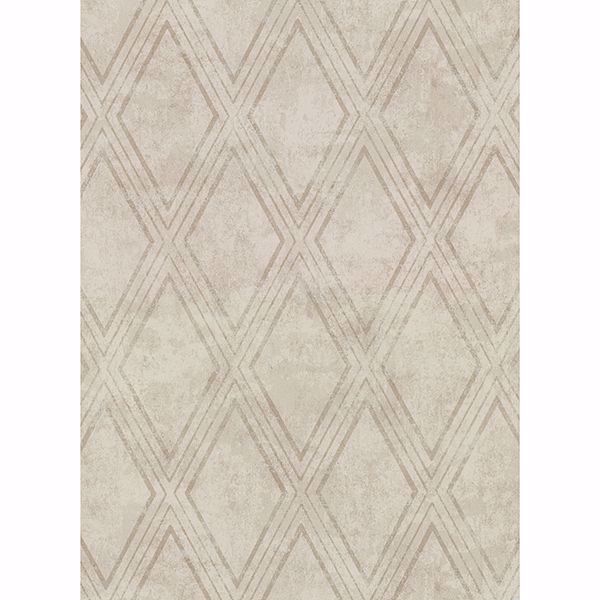 Picture of Dartmouth Taupe Faux Plaster Geometric Wallpaper