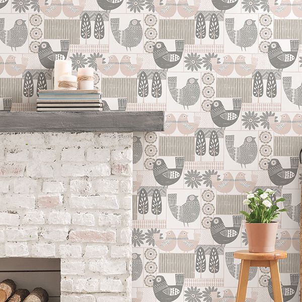 NUS3262 - Spring Chickens Peel and Stick Wallpaper - by NuWallpaper