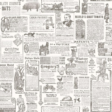 Picture of Underwood Brown Newspaper Wallpaper