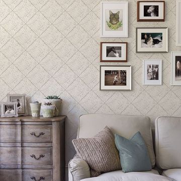 Show details for Brandi White Tin Tile Wallpaper