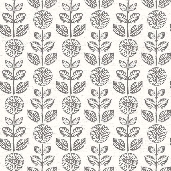 Picture of Dolly Dark Brown Folk Floral Wallpaper