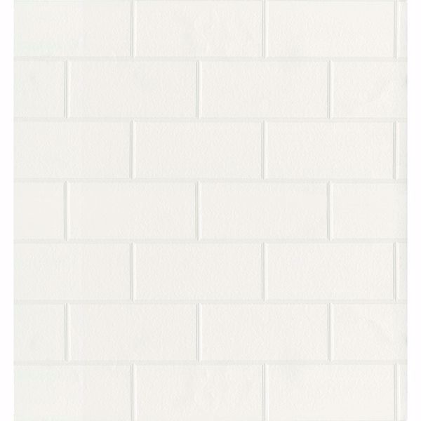 Picture of Bettina White Paintable Subway Tile Wallpaper