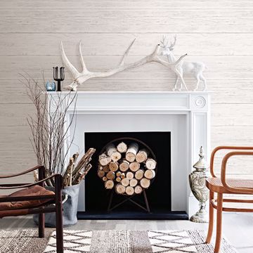Show details for Adair White Shiplap Wallpaper