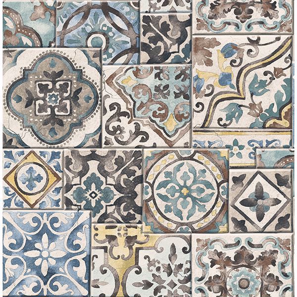 Picture of Marrakesh Blue Global Tiles Wallpaper
