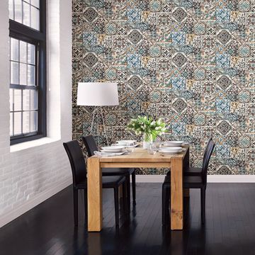 Show details for Marrakesh Blue Global Tiles Wallpaper
